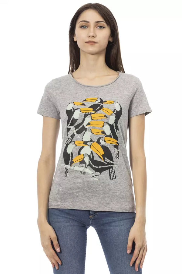 Gray Cotton Women Top Trussardi Action