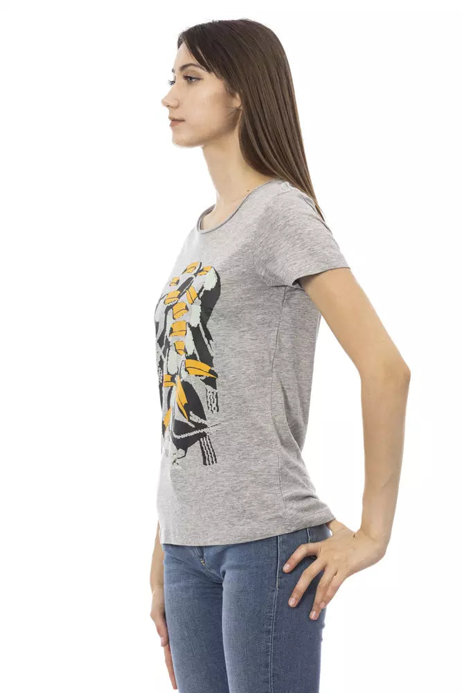 Gray Cotton Women Top Trussardi Action