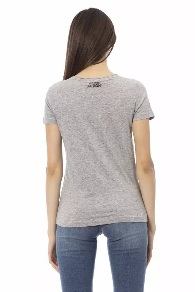 Gray Cotton Women Top Trussardi Action