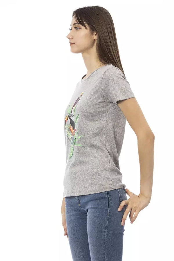 Gray Cotton Women Top Trussardi Action