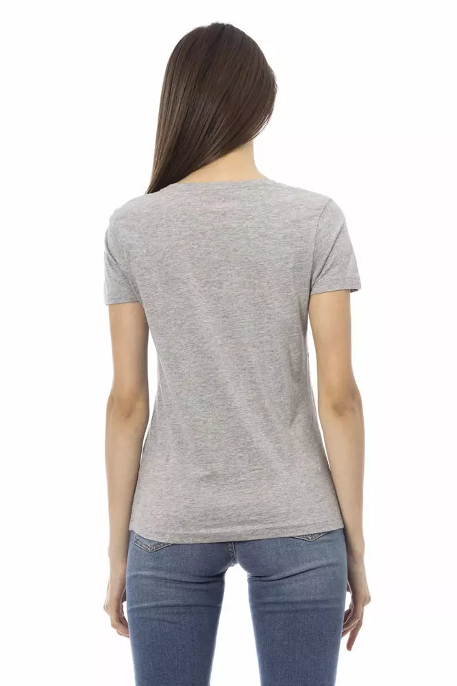 Gray Cotton Women Top Trussardi Action