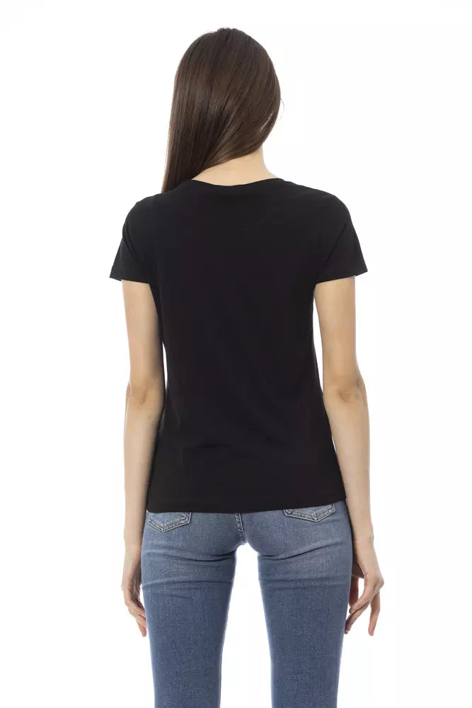 Black Cotton Women Top Trussardi Action