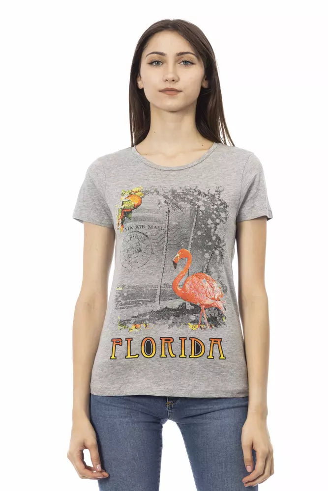 Gray Cotton Women Top Trussardi Action