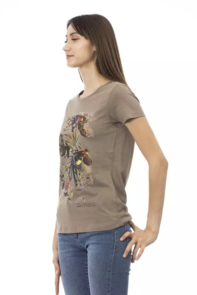 Brown Cotton Women Top Trussardi Action