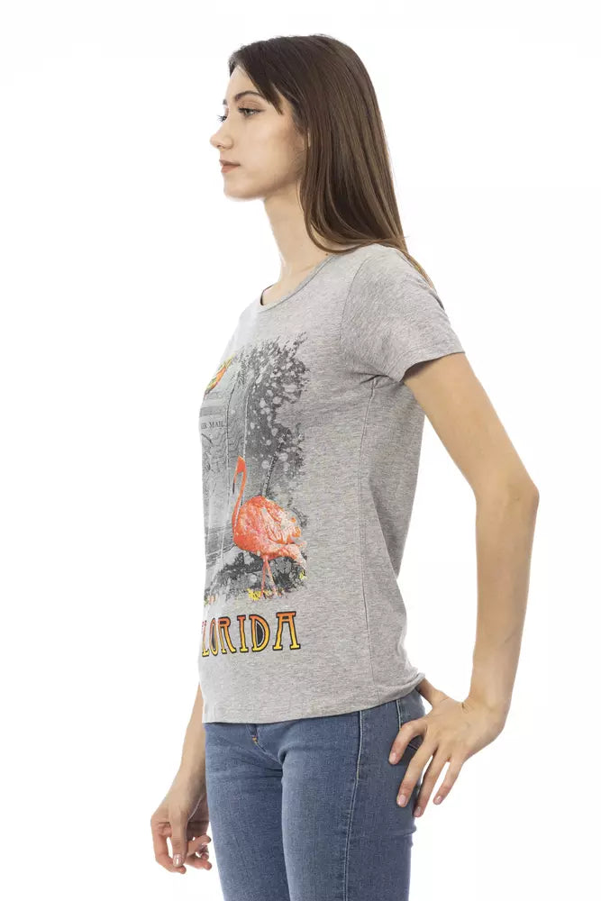 Gray Cotton Women Top Trussardi Action