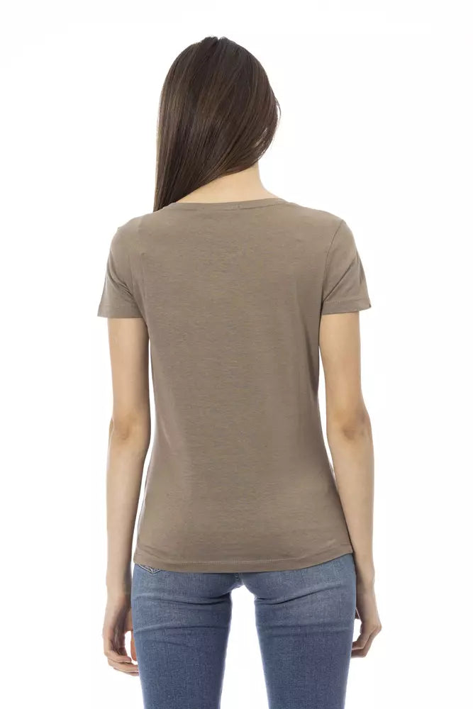 Brown Cotton Women Top Trussardi Action