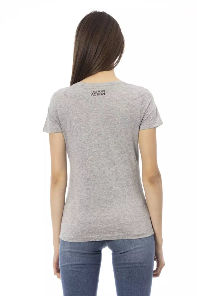 Gray Cotton Women Top Trussardi Action