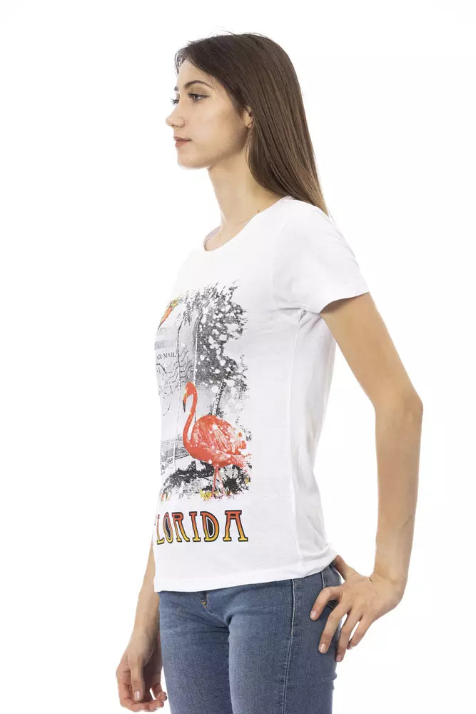 White Cotton Women T-Shirt Trussardi Action