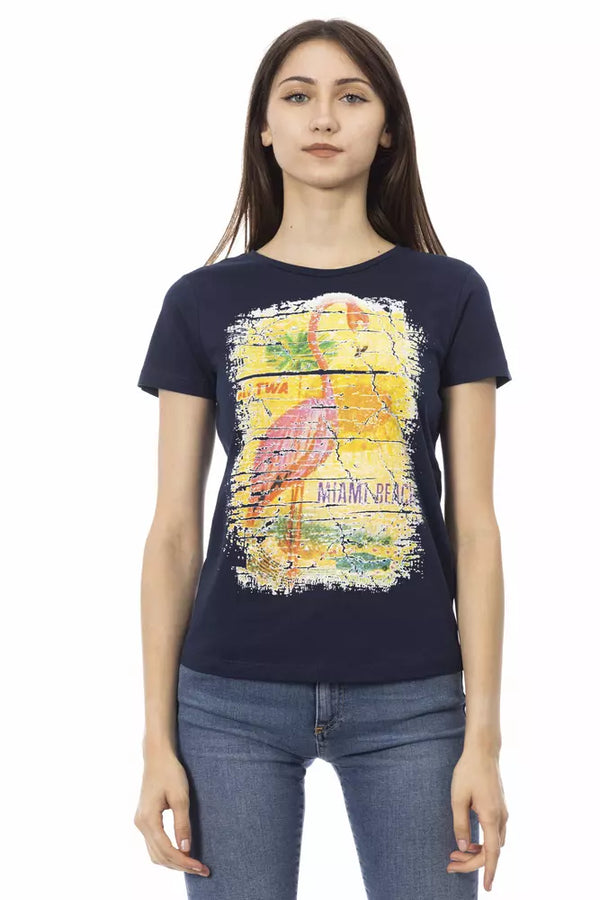 Blue Cotton Women T-Shirt Trussardi Action