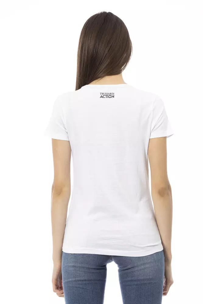 White Cotton Women T-Shirt Trussardi Action