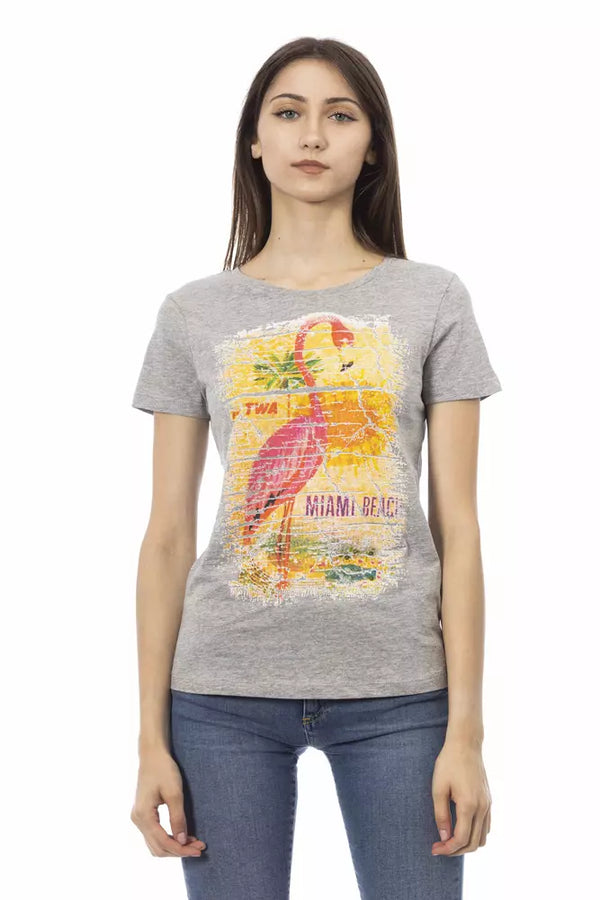 Gray Cotton Women Top Trussardi Action
