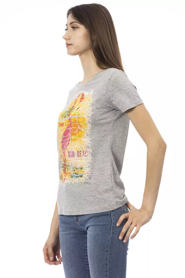 Gray Cotton Women Top Trussardi Action