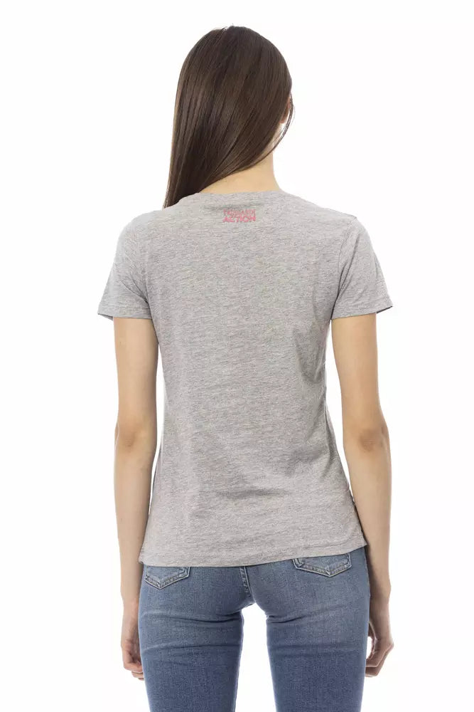 Gray Cotton Women Top Trussardi Action