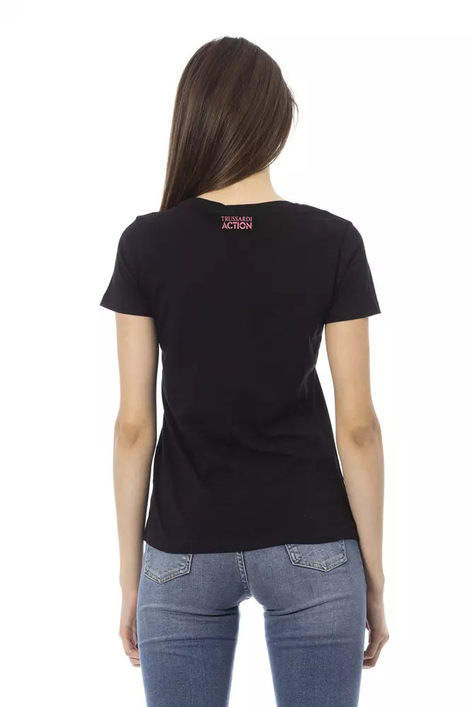 Black Cotton Women Top Trussardi Action