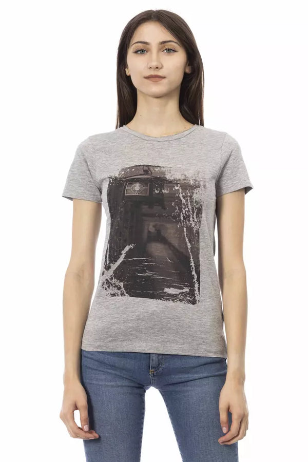 Gray Cotton Women Top Trussardi Action