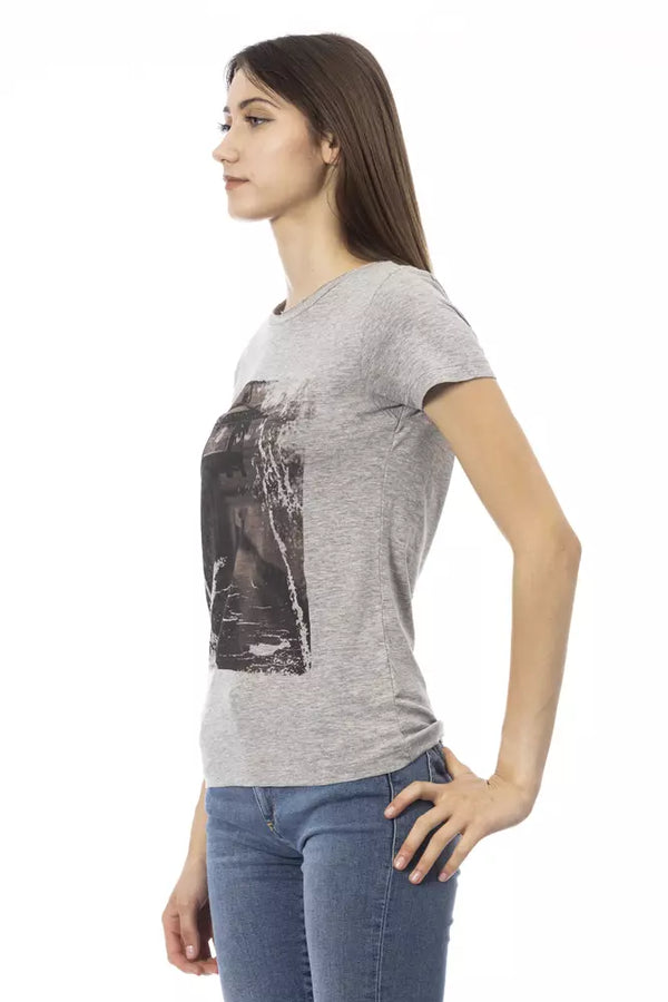 Gray Cotton Women Top Trussardi Action