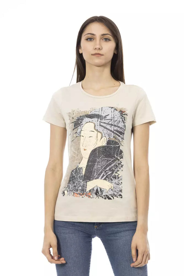 Beige Cotton Women T-Shirt Trussardi Action