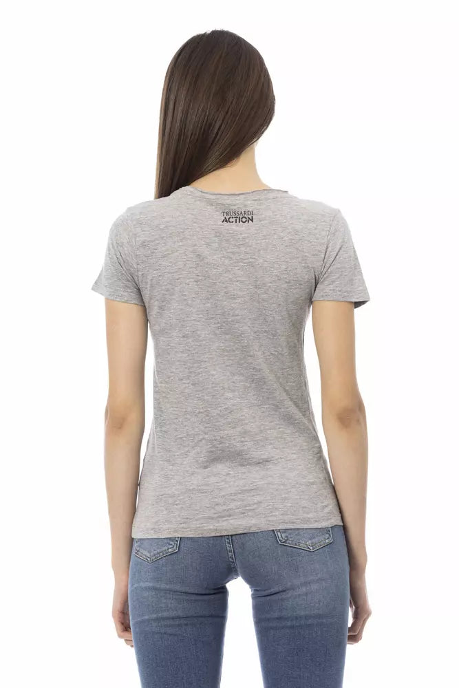 Gray Cotton Women Top Trussardi Action