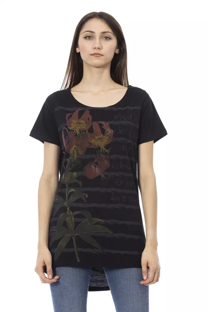 Black Cotton Women Top Trussardi Action