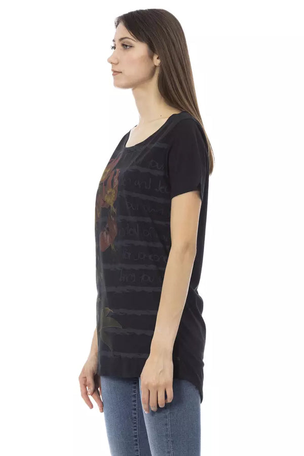 Black Cotton Women Top Trussardi Action