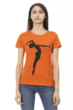 Orange Cotton Women Top Trussardi Action