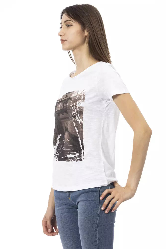 White Cotton Women Top Trussardi Action