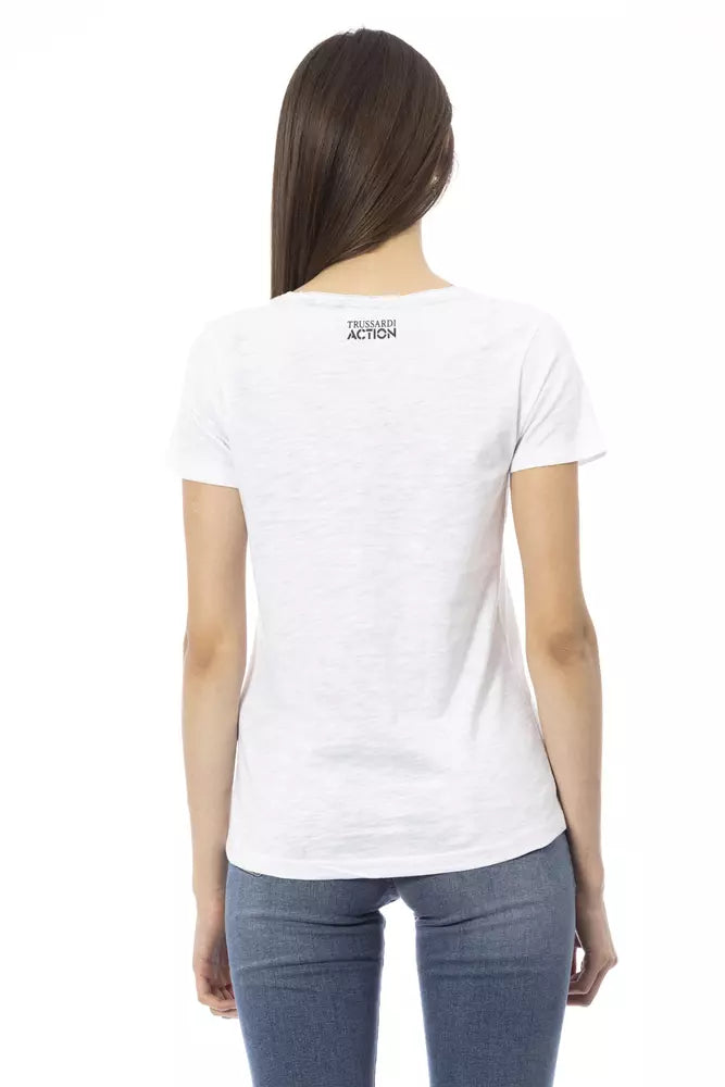 White Cotton Women Top Trussardi Action