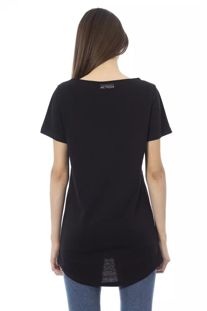 Black Cotton Women Top Trussardi Action