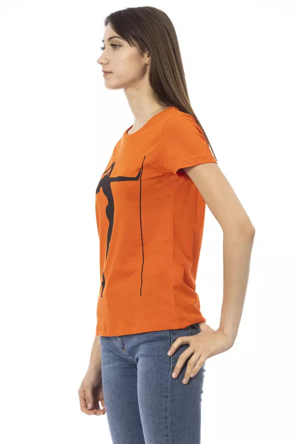 Orange Cotton Women Top Trussardi Action