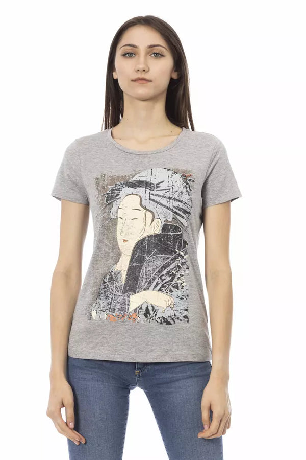 "Gray Cotton Women Top" Trussardi Action