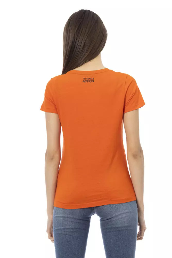 Orange Cotton Women Top Trussardi Action