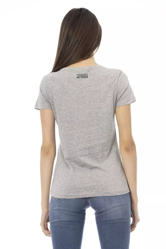 "Gray Cotton Women Top" Trussardi Action