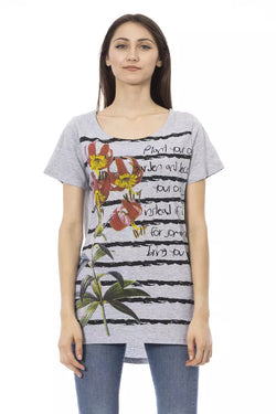 Gray Cotton Women Top Trussardi Action