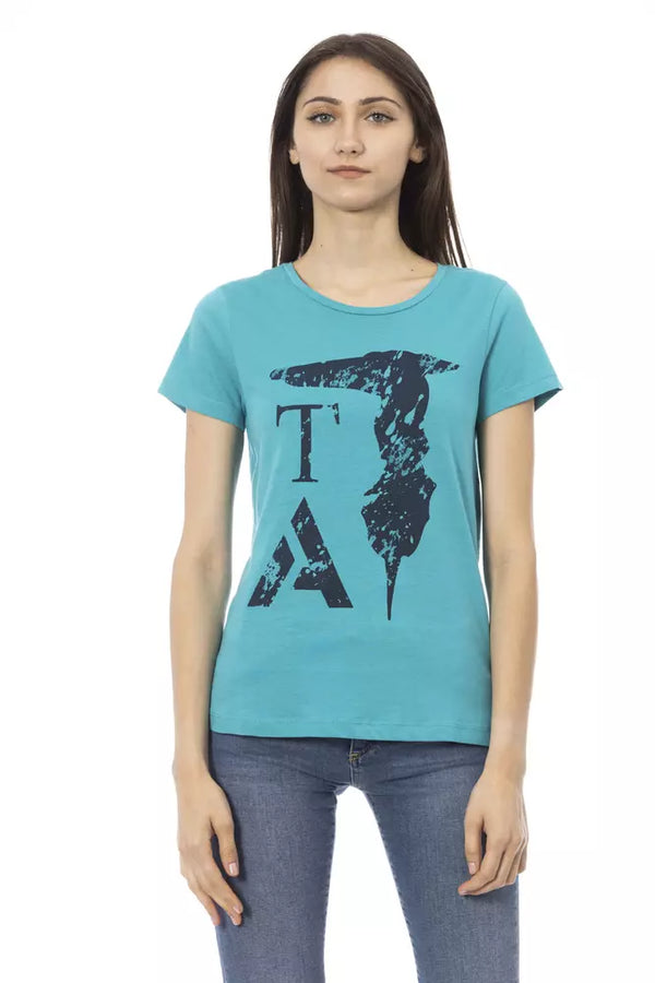 Light Blue Cotton Women Top Trussardi Action