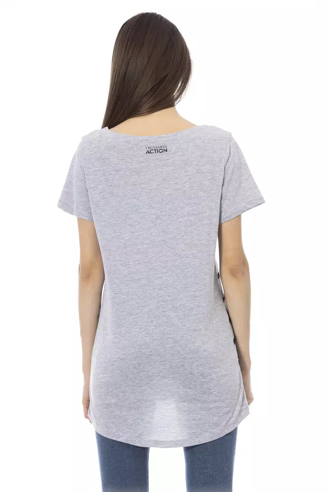 Gray Cotton Women Top Trussardi Action