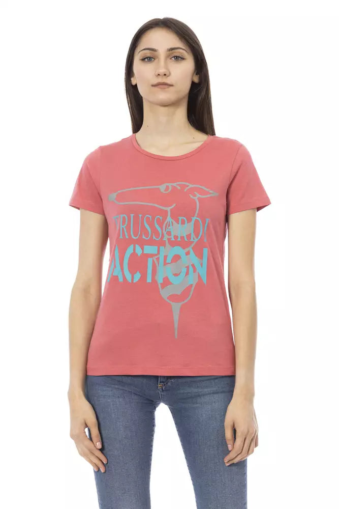 Pink Cotton Women Top Trussardi Action