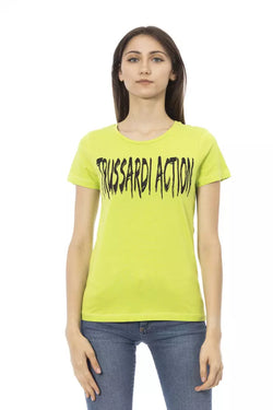 Green Cotton Women Top Trussardi Action