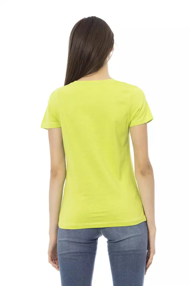 Green Cotton Women Top Trussardi Action