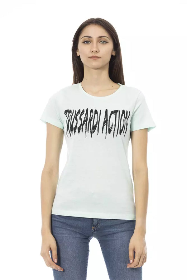 Light Blue Cotton Women Top Trussardi Action