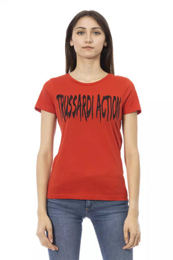 Red Cotton Women Top Trussardi Action