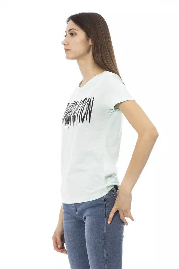 Light Blue Cotton Women Top Trussardi Action