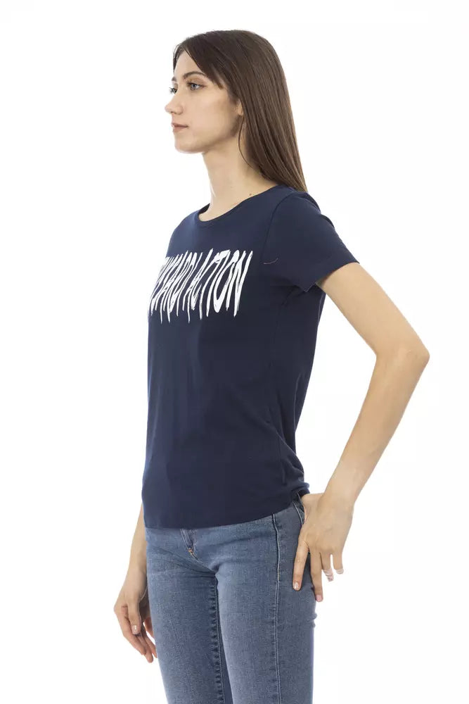 Blue Cotton Women T-Shirt Trussardi Action