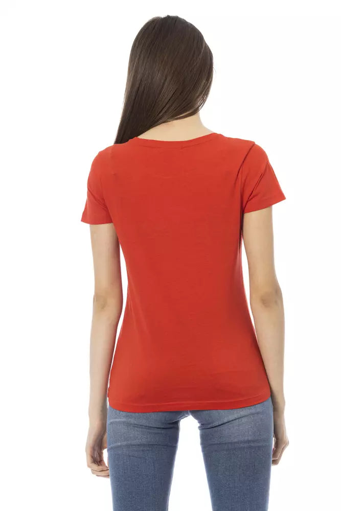 Red Cotton Women Top Trussardi Action