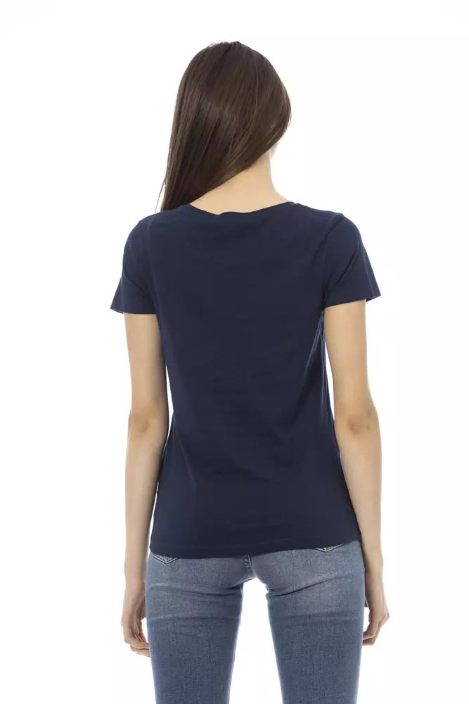 Blue Cotton Women T-Shirt Trussardi Action