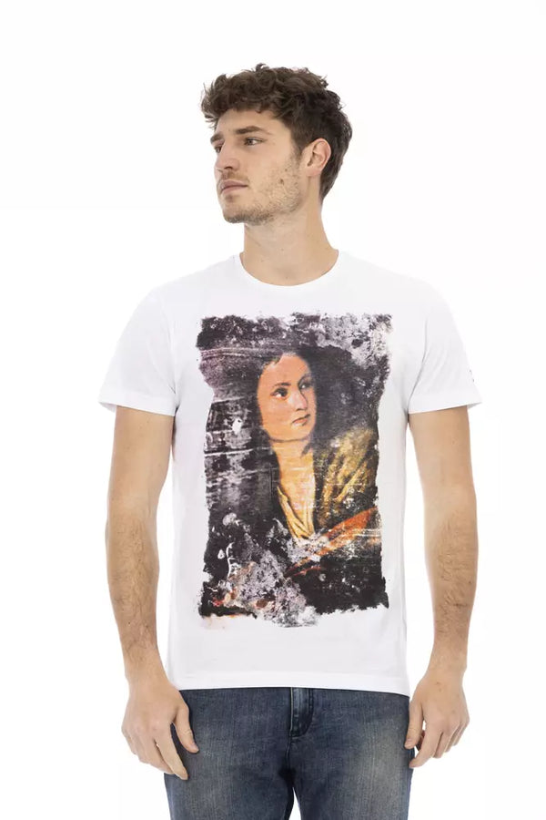 White Cotton Men T-Shirt Trussardi Action