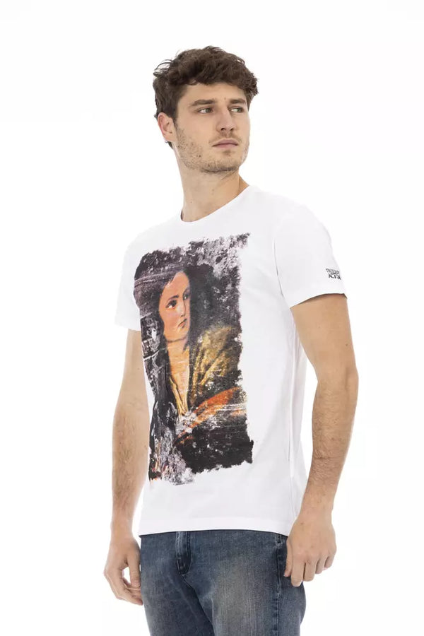 White Cotton Men T-Shirt Trussardi Action