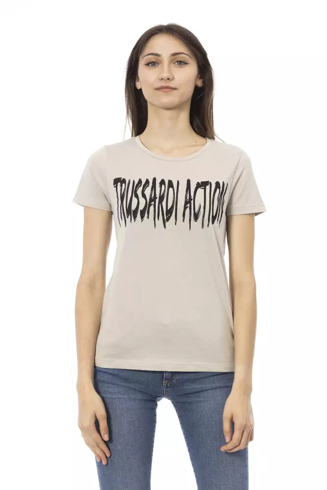 Beige Cotton Women Top Trussardi Action