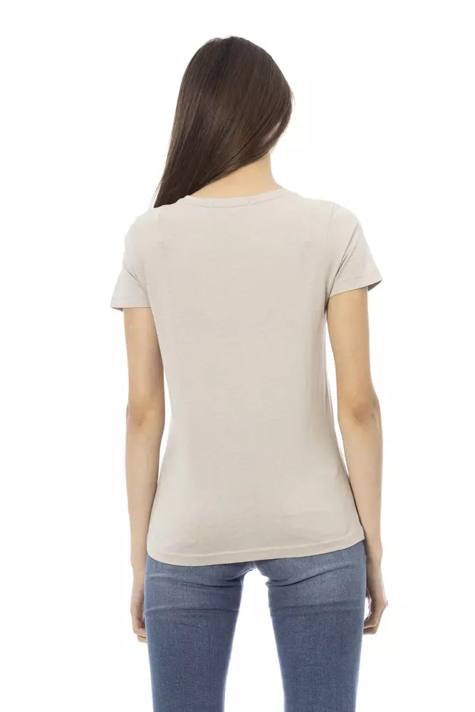 Beige Cotton Women Top Trussardi Action