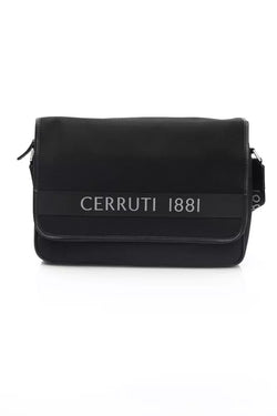 Black Nylon Men Messenger Bag Cerruti 1881