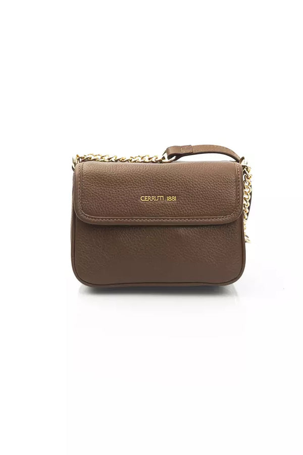 Brown Leather Women Crossbody Bag Cerruti 1881